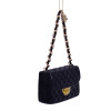 Ornament Glass Black Handbag H7cm