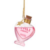 Ornament Glass Pink Bottle w/Love Potion H11cm