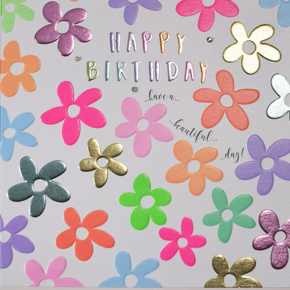 HB- Flowers (Embossed with Gems) (WJB AD012)