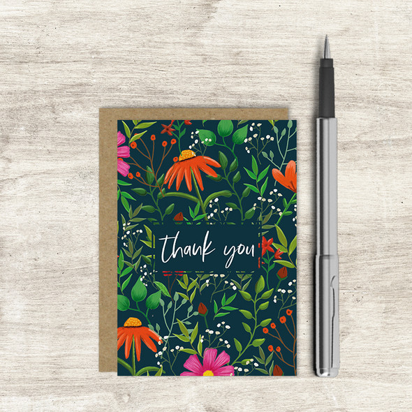 Small Card TY- Flowers (A7 Unbagged)