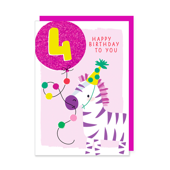 HB SALE- 4th Birthday Zebra