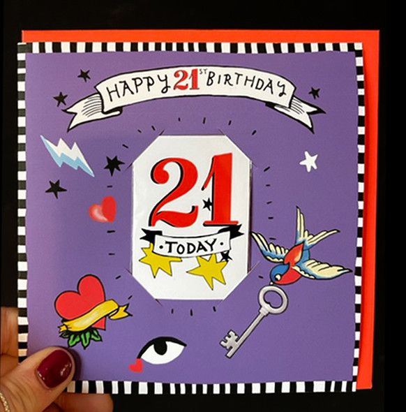 HB- Happy 21st (Tattoo Transfer)