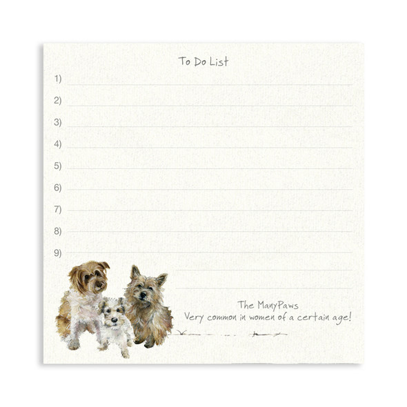Square Notepad- Many Paws (14cmx14cm)
