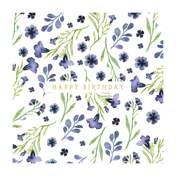 HB- Blue Flowers (Embossed/Foil)