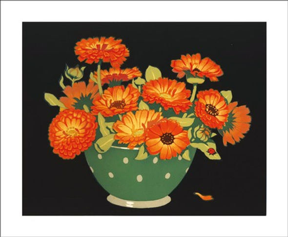 John Hall Thorpe- Marigolds-Woodcut