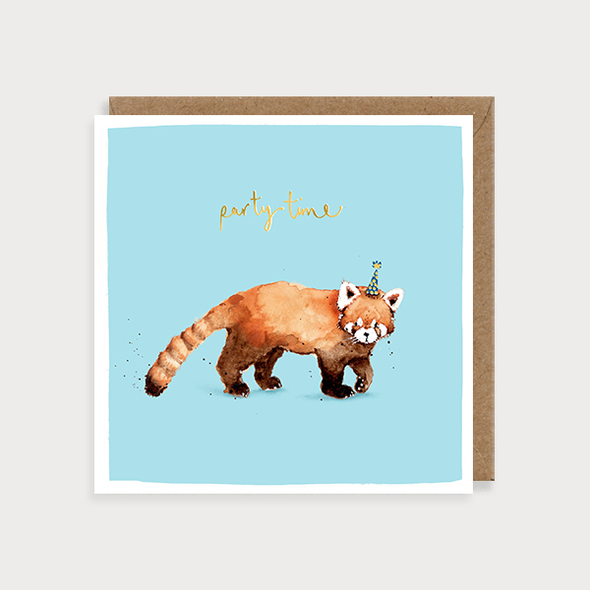 HB- Red Panda Party Time (Gold Foil)