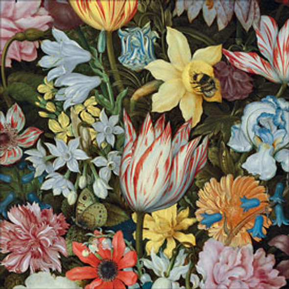 9.5cm Square - Still Life of Flowers