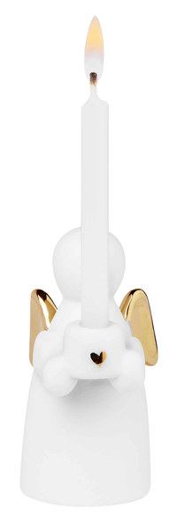 Candle Holder - SALE Angel Porcelain+Gold Decal (H5.5cm)