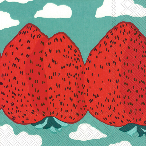 SALE - Marimekko-Strawberry Mountains Turquoise