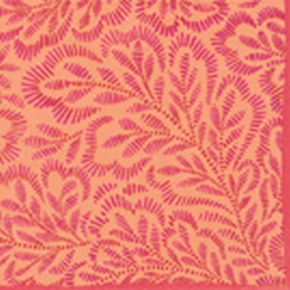 Block Print Leaves Fuchsia/Orange-Cocktail