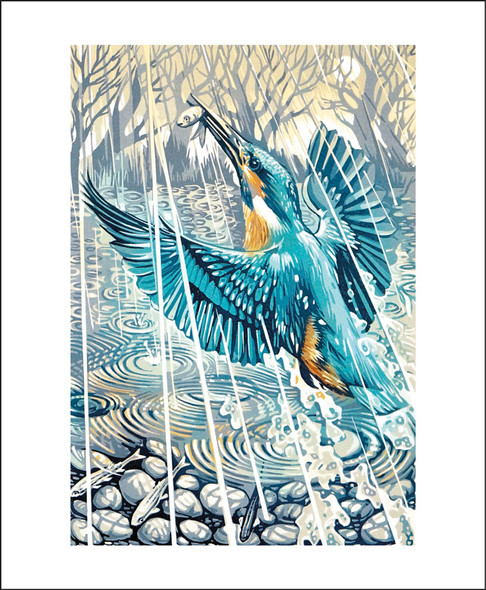 M Truefitt-Baker- Kingfisher Evening Rain