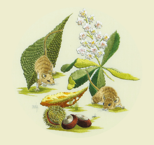 H Stevens Embroidery - Mice & Conkers