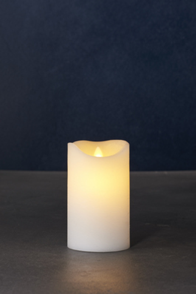 Sara LED Candle White (D7.5xH12.5cm)