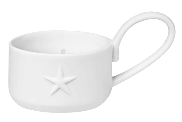 TeaLight - Little Star Emb Porcelain (H4.5x5cm)