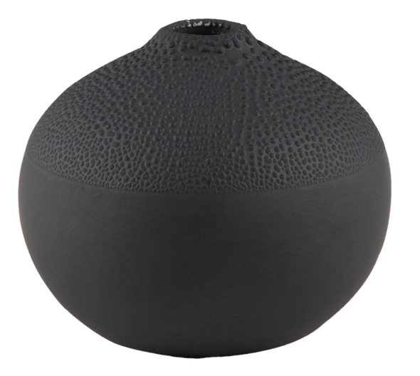 Beaded Glaze - SALE-Vase Mini Black Stoneware (H5cm)