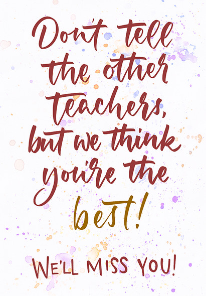 Extra Large TY- Best Teacher (31.5 x 22cm)