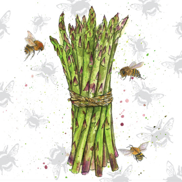 Bee-tanical - Asparagus (handfinished)