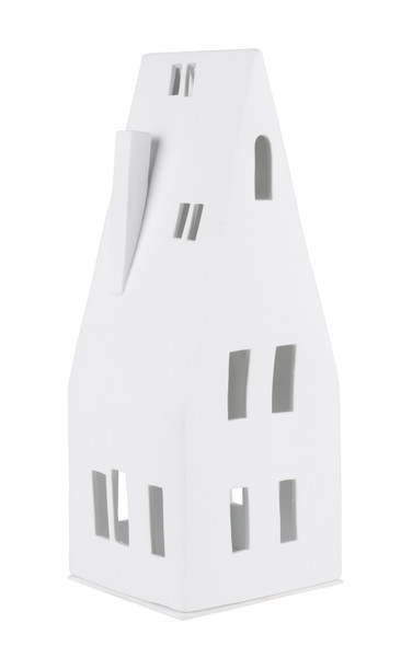Lighthouse Large - Pitched Roof Porcelain  (12x11xH30cm)