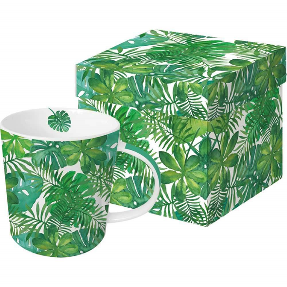 SUPER SALE - Mug 400ml Bespoke Box-Feuilles Tropicales