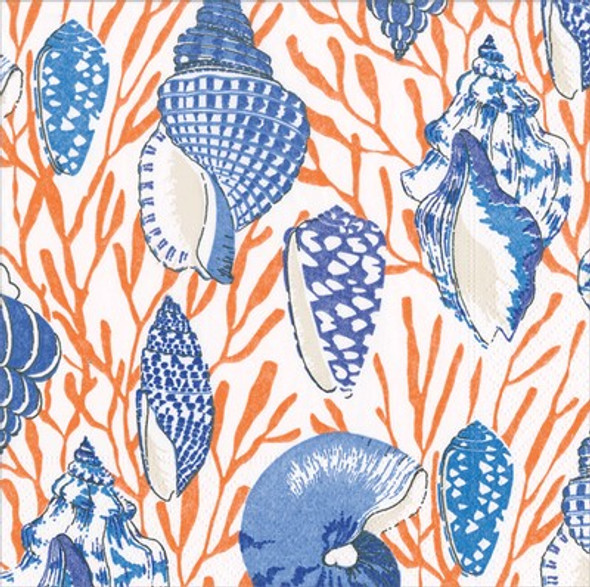Shell Toile - Coral Blue-Cocktail