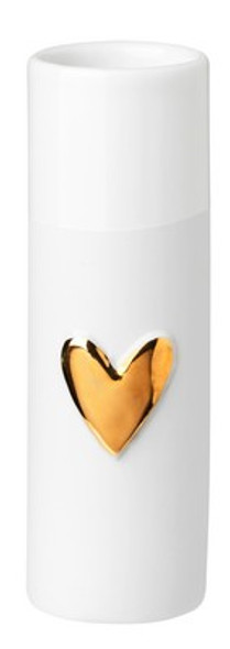 Vase Mini Set (4) - 'Love' Mini w Gold Heart (Ø3.5xH26cm)