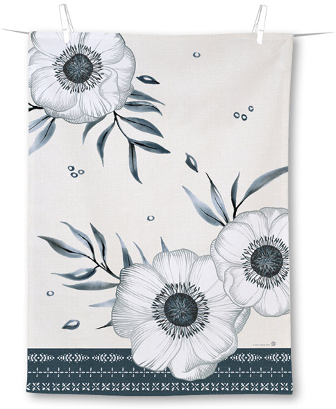 Tea Towel Organic Cotton - Holly Flower (70x50cm)