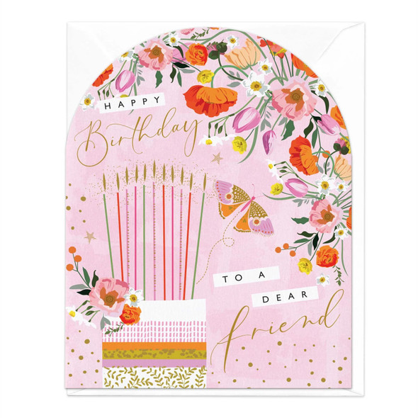 Arched HB- Dear Friend Flowers & Cake (unbagged)