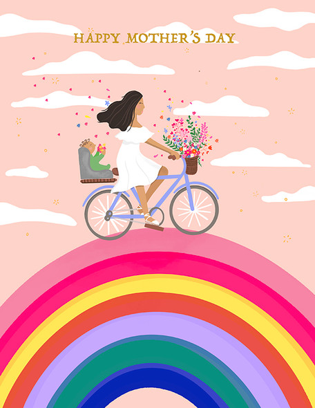 Mother's Day- Riding Rainbow (Gold Foil)