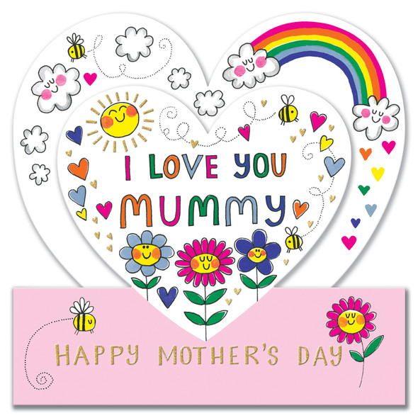 Mother's Day- I Love You Mummy (die-cut & gold foil)