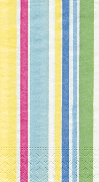 Guest Towel- Cabana Stripe Bright Pkt15