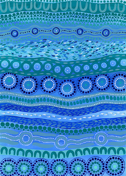 Flat Wrap Indigenous- Flowing Water