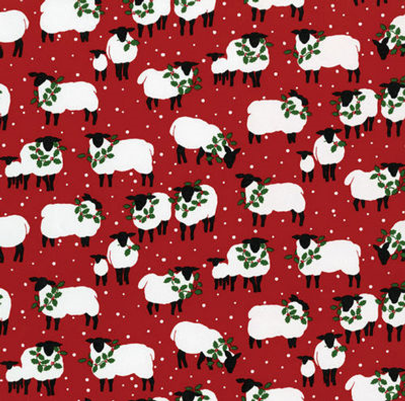 Wrap - Red Festive Flock