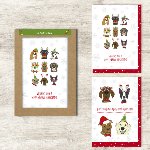 Card Pack (6) - Festive Dogs (2 designs)