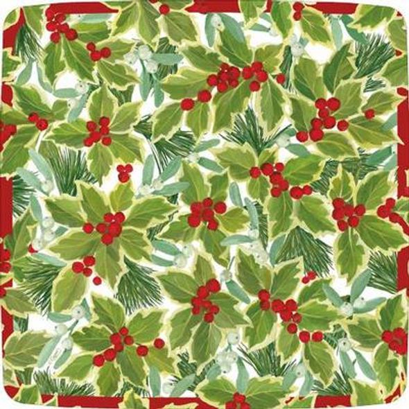 Plate Small(Pkt8) - SALE Holly and Mistletoe SQ