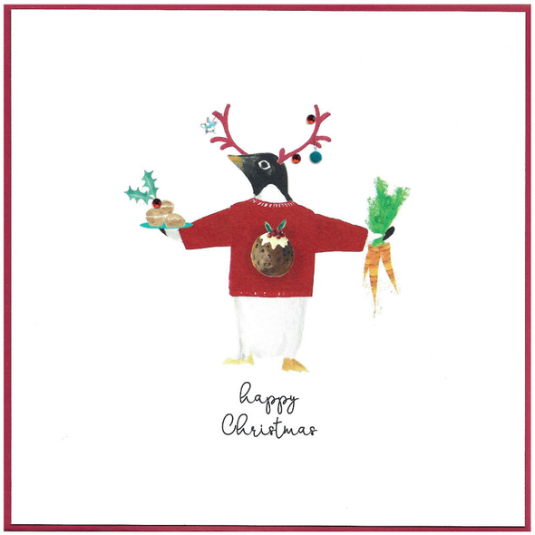 SALE- Happy Christmas Penguin (SQ 165mm)