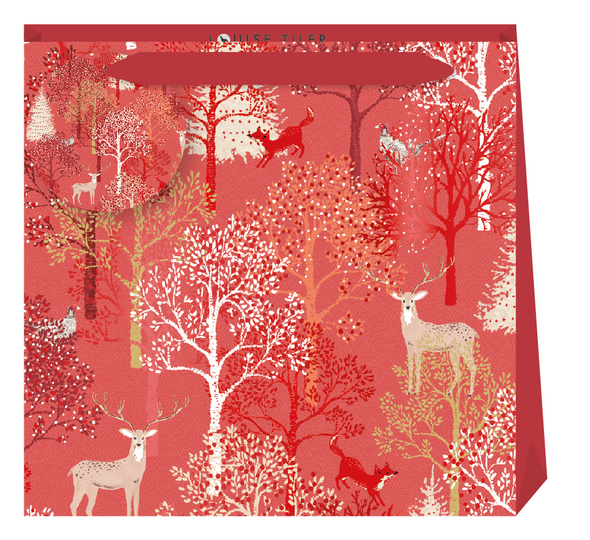 Gift Bag Small- LT SALE Christmas Forest (W13xH13xD7cm)