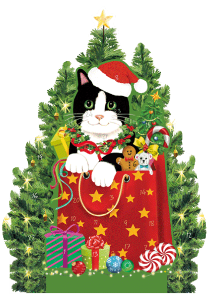 Advent 3-D Die Cut - Christmas Cat