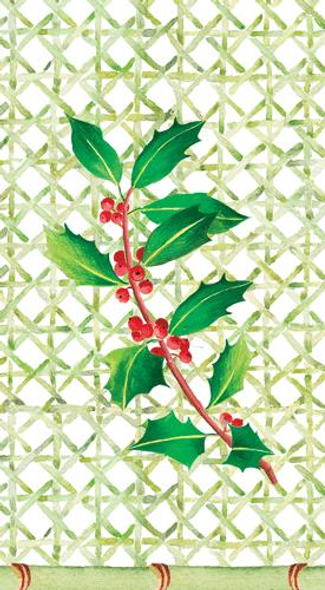 SALE Guest Towel- Holly on Trellis Pkt15