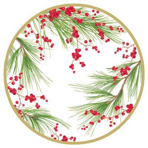 Plate Large(Pkt8) - SALE Berries and Pine RND