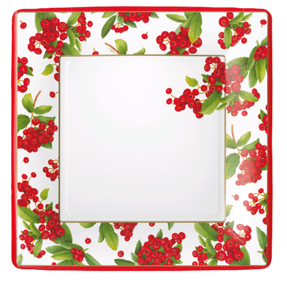 Plate Large(Pkt8) - SALE Christmas Berry Red SQ
