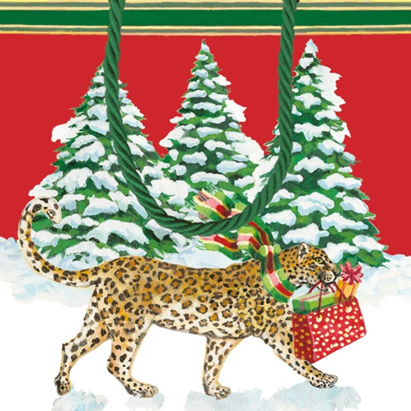 Small SQ Bag - Christmas Leopards (SQ 15x6x15cm)