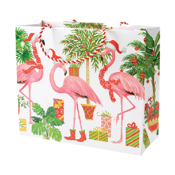 Large Horizontal Bag - Chrisymas Flamingoes (30x12x25cm)