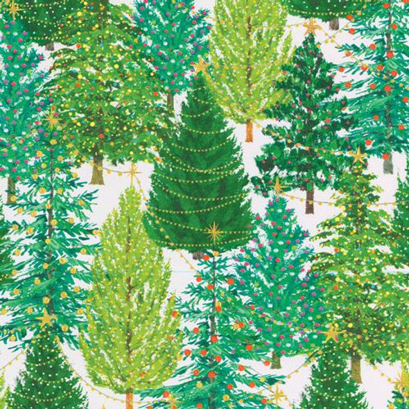 Rollwrap USA SALE-Christmas Trees w Lights White (L2.5m W.76cm)