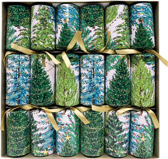 Crackers 30.5cm - Christmas Trees With Lights (Box 6)