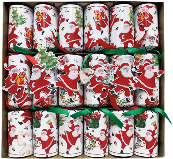 Crackers 30.5cm - Dancing Santas (Box 6)