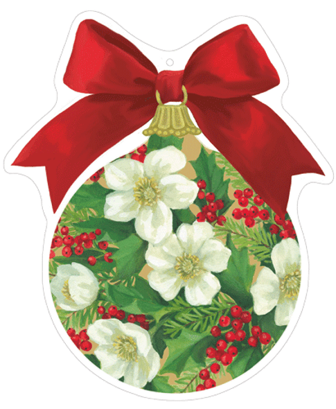 Tag DieCut - Pk4 Floral Ornament