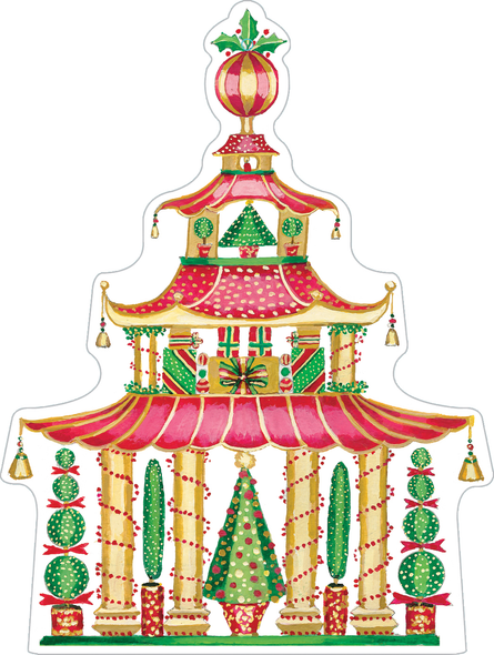 Tag DieCut - Pk4 Christmas Pagodas White