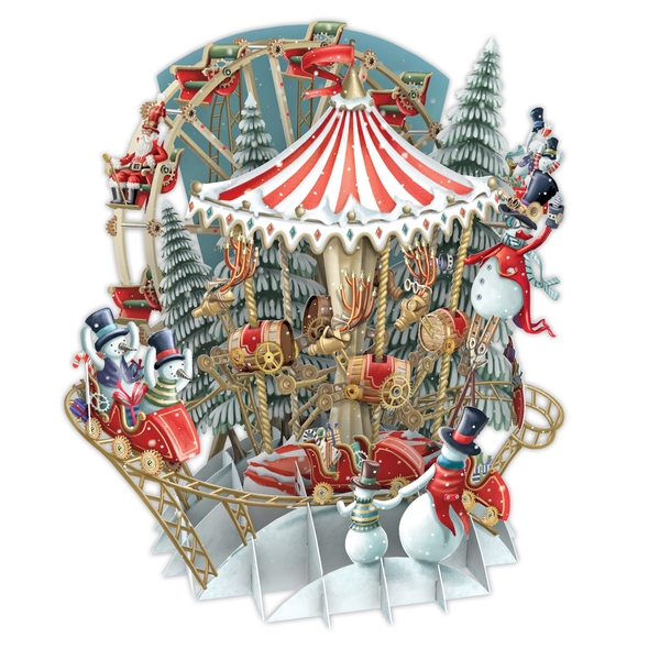 Pop Up Laser Cut - Christmas Carousel