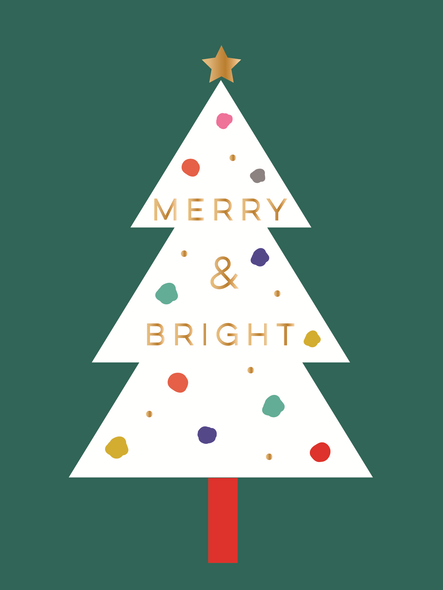 Merry & Bright Tree (95mm x 125mm)