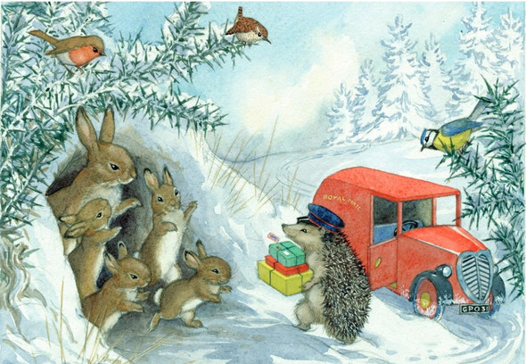 Nostalgia- Christmas Hedgehog Postman